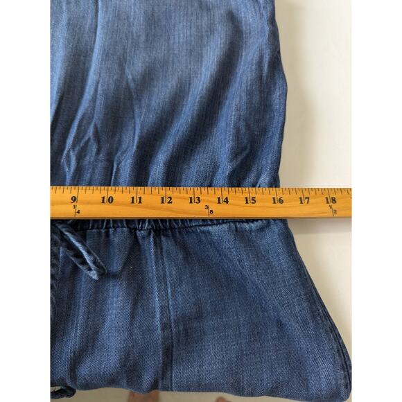 Cloth & Stone Denim Jumpsuit Womens Size Medium Blue Cotton Tencel Pockets - Picture 9 of 10